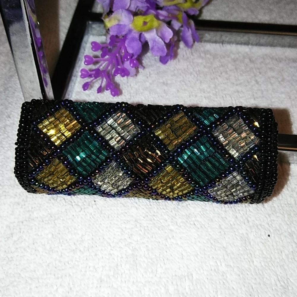 Vintage Beaded Lipstick Holder